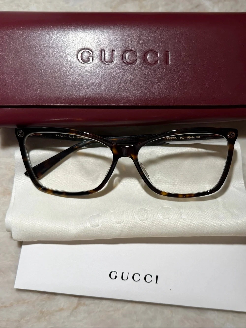 Gucci Women's Tortoiseshell Brown Optical Glasses